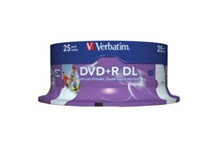 VERBATIM 43667 VERBATIM DVD+R DL 8.5GB 25Pk WHT Wide IJ 8x (43667 2011433 1048820) Unavailable