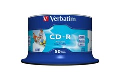 VERBATIM 41908 VERBATIM CD-R 80Min 50Pk WHT InkJet 52x (41908 1050631) $20.19